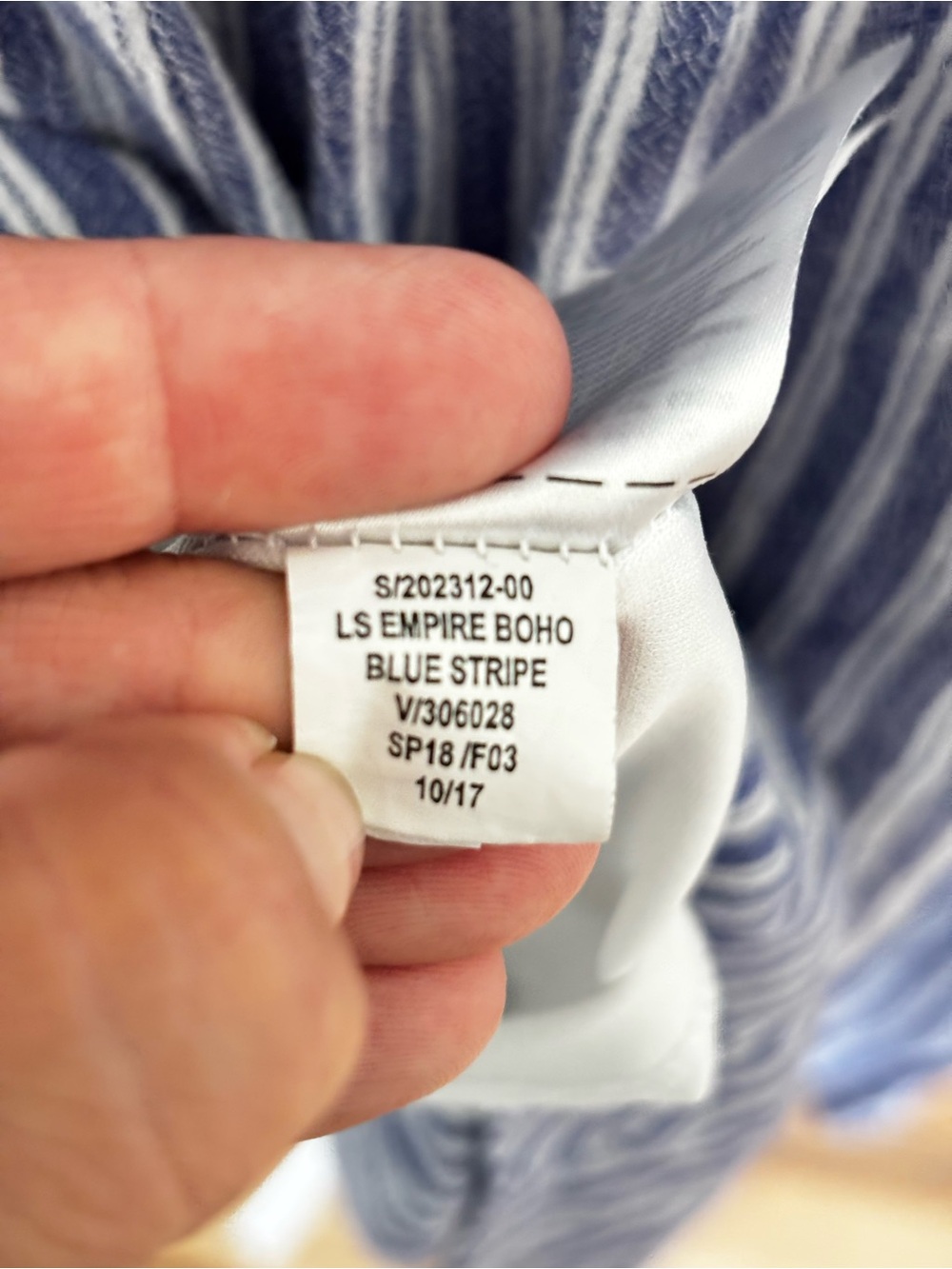 Old Navy Blue White Stripe Empire Boho Dress Medium Coastal Cottagecore - Picture 11 of 11